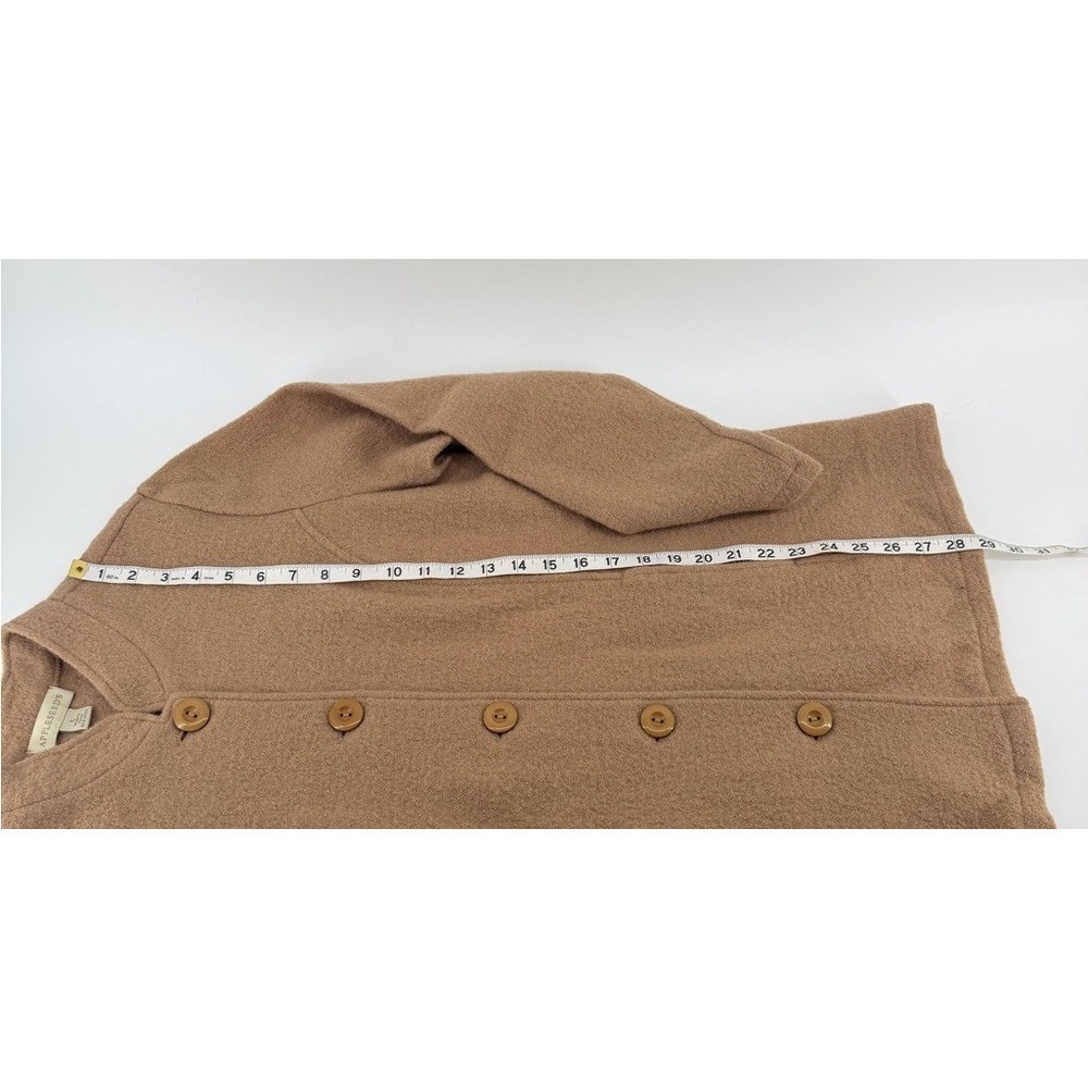 Appleseeds Womens Large 100%‎ Wool Mock Neck Button Front Jacket Camel Tan L - Picture 4 of 6